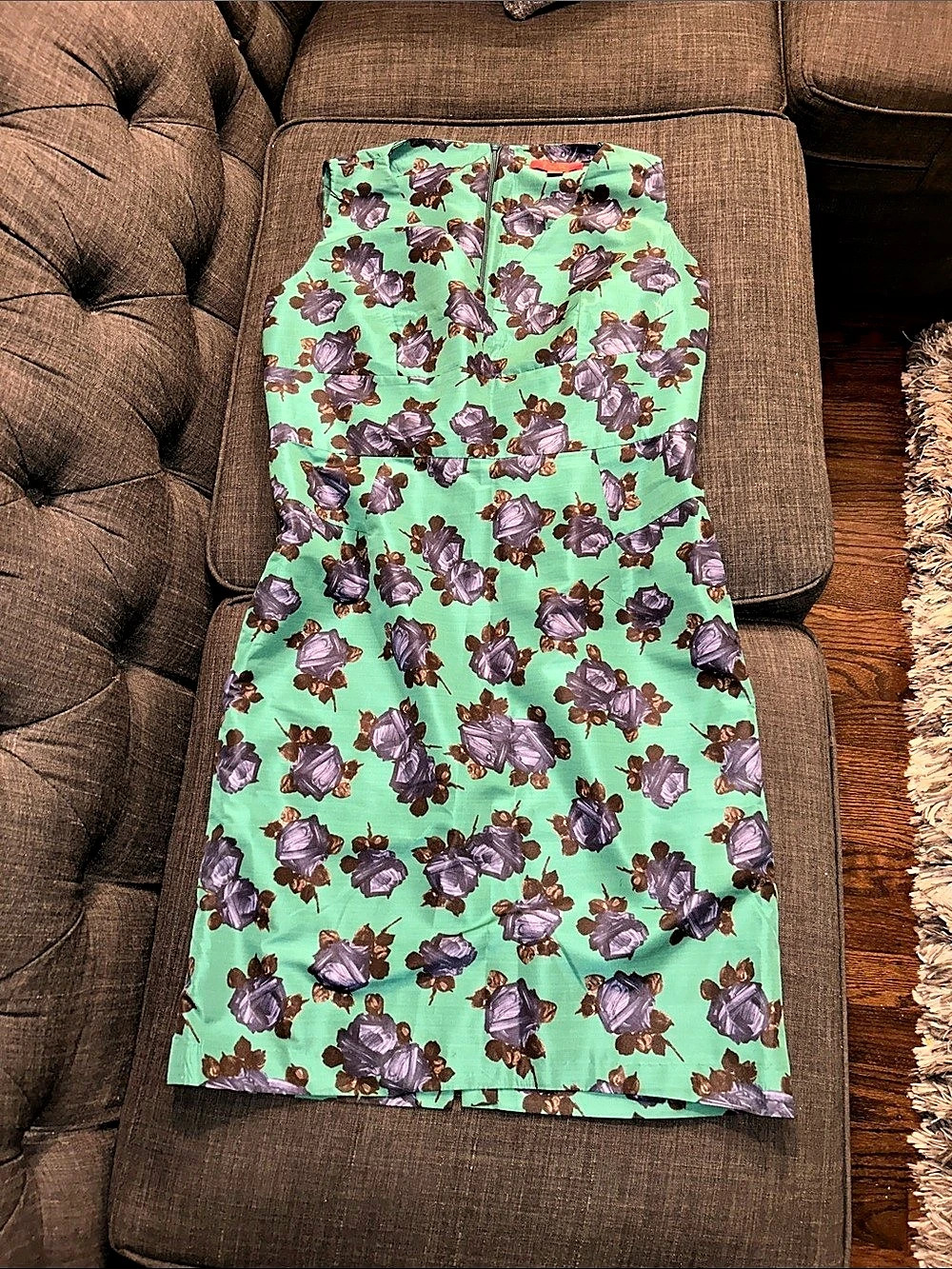 LAVIA Floral Midi Dress in Green & Blue Like New